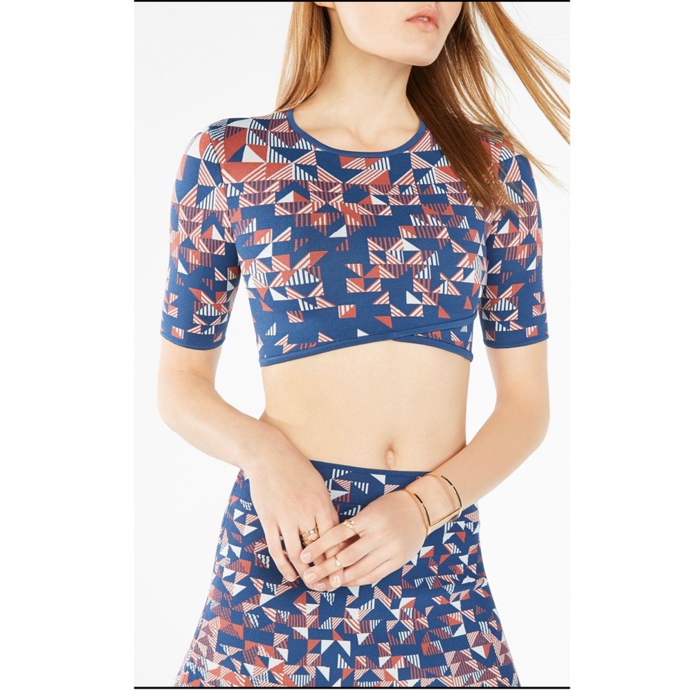 BCBGMAXAZRIA Gracy Triangle Blue Crop Top